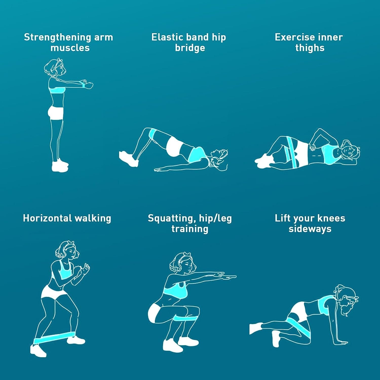 Resistance Bands Sets Portable Exercise Loops for Legs and Hip 3 Resistance Level Workout Weight Bands with Non-Slip Design Workout Flexbands for Home Gym Office Yoga Pilates