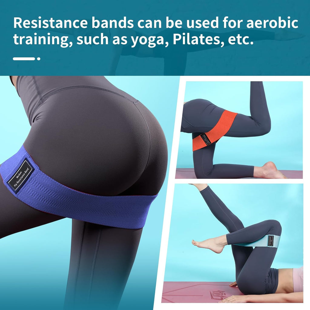 Resistance Bands Sets Portable Exercise Loops for Legs and Hip 3 Resistance Level Workout Weight Bands with Non-Slip Design Workout Flexbands for Home Gym Office Yoga Pilates