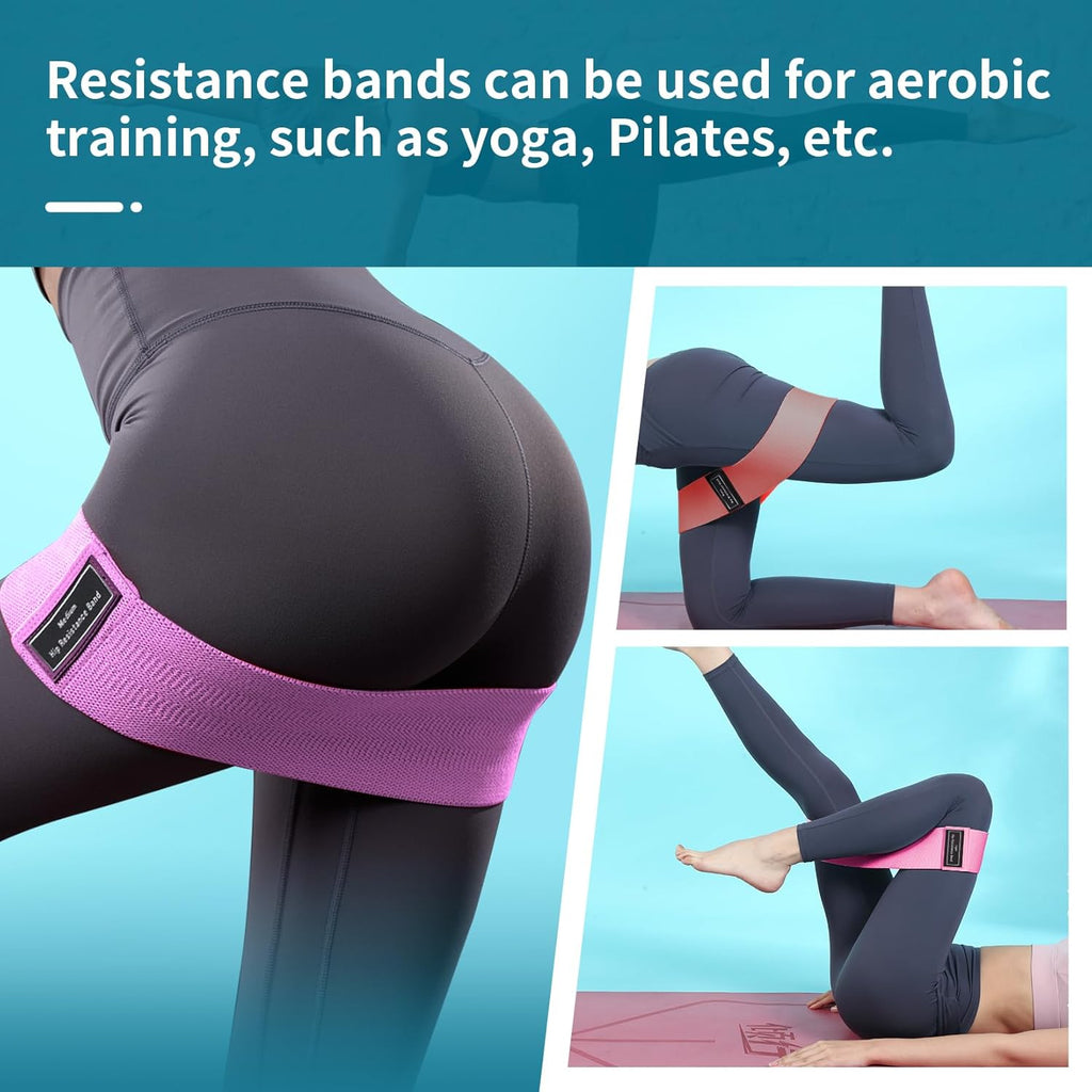 Resistance Bands Sets Portable Exercise Loops for Legs and Hip 3 Resistance Level Workout Weight Bands with Non-Slip Design Workout Flexbands for Home Gym Office Yoga Pilates