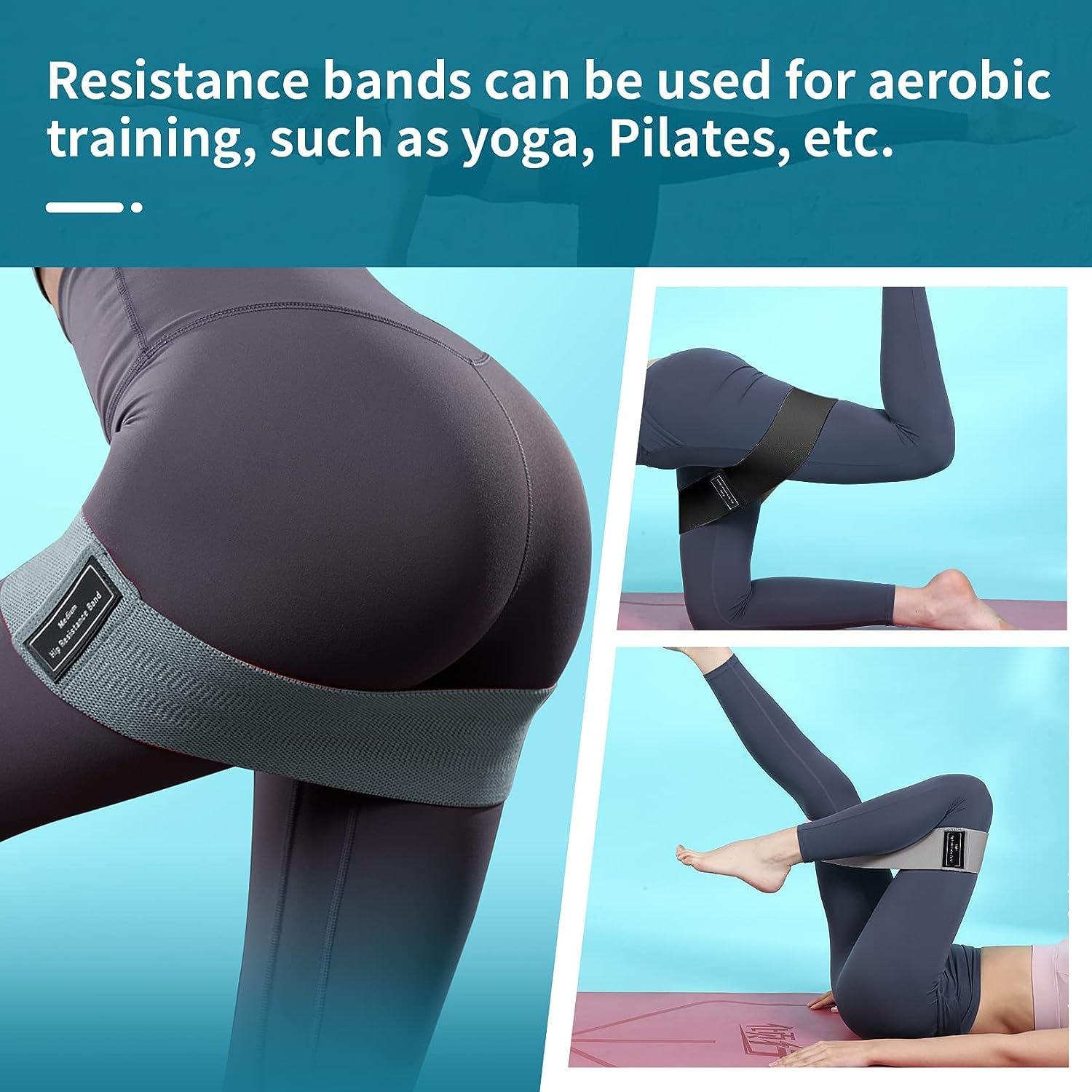 Resistance Bands Sets Portable Exercise Loops for Legs and Hip 3 Resistance Level Workout Weight Bands with Non-Slip Design Workout Flexbands for Home Gym Office Yoga Pilates