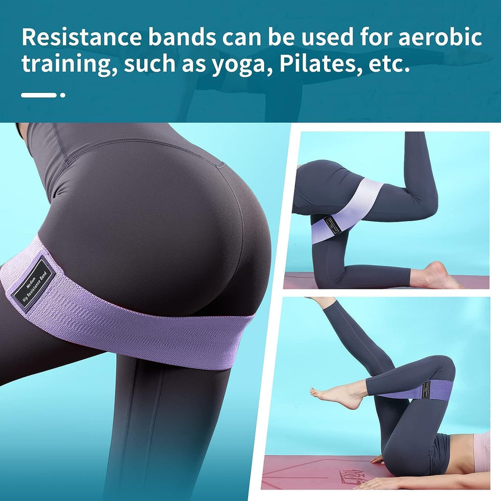 Resistance Bands Sets Portable Exercise Loops for Legs and Hip 3 Resistance Level Workout Weight Bands with Non-Slip Design Workout Flexbands for Home Gym Office Yoga Pilates