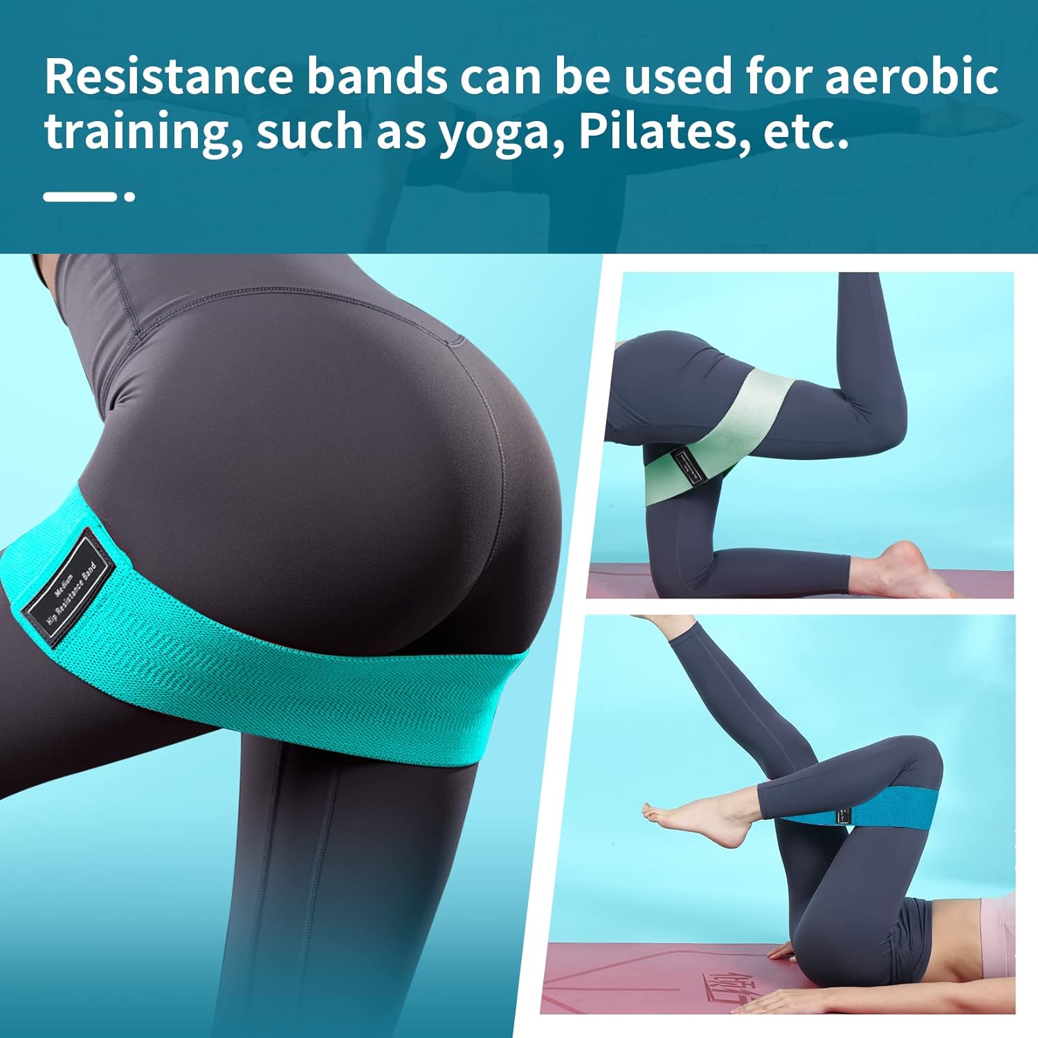Resistance Bands Sets Portable Exercise Loops for Legs and Hip 3 Resistance Level Workout Weight Bands with Non-Slip Design Workout Flexbands for Home Gym Office Yoga Pilates