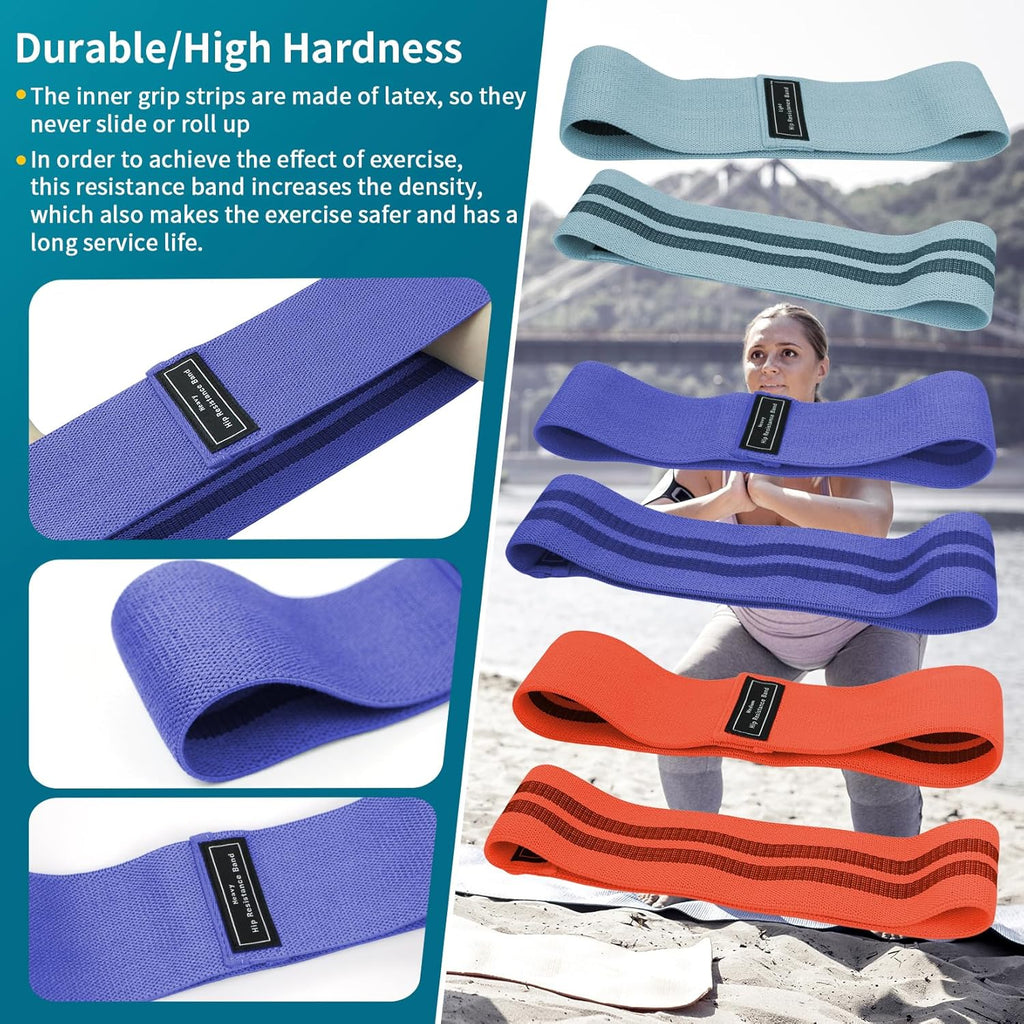 Resistance Bands Sets Portable Exercise Loops for Legs and Hip 3 Resistance Level Workout Weight Bands with Non-Slip Design Workout Flexbands for Home Gym Office Yoga Pilates