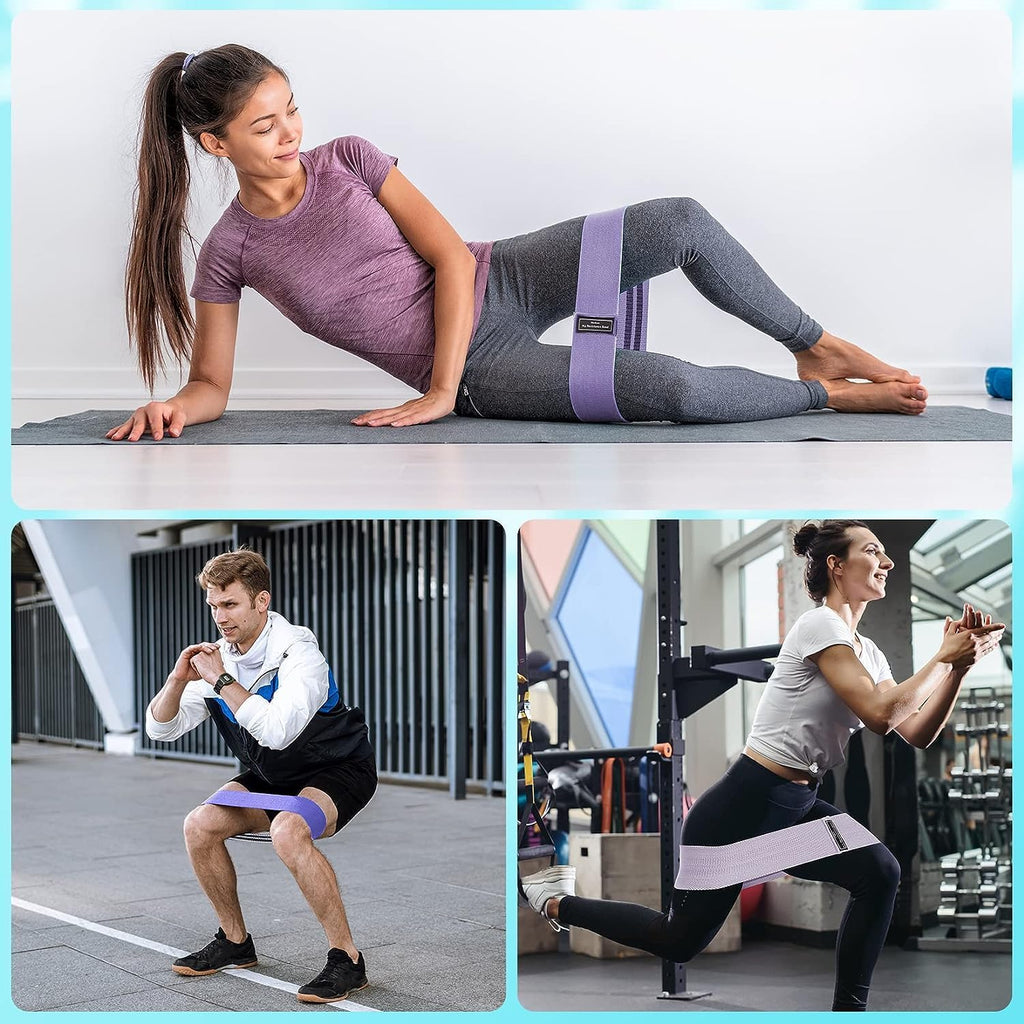 Resistance Bands Sets Portable Exercise Loops for Legs and Hip 3 Resistance Level Workout Weight Bands with Non-Slip Design Workout Flexbands for Home Gym Office Yoga Pilates