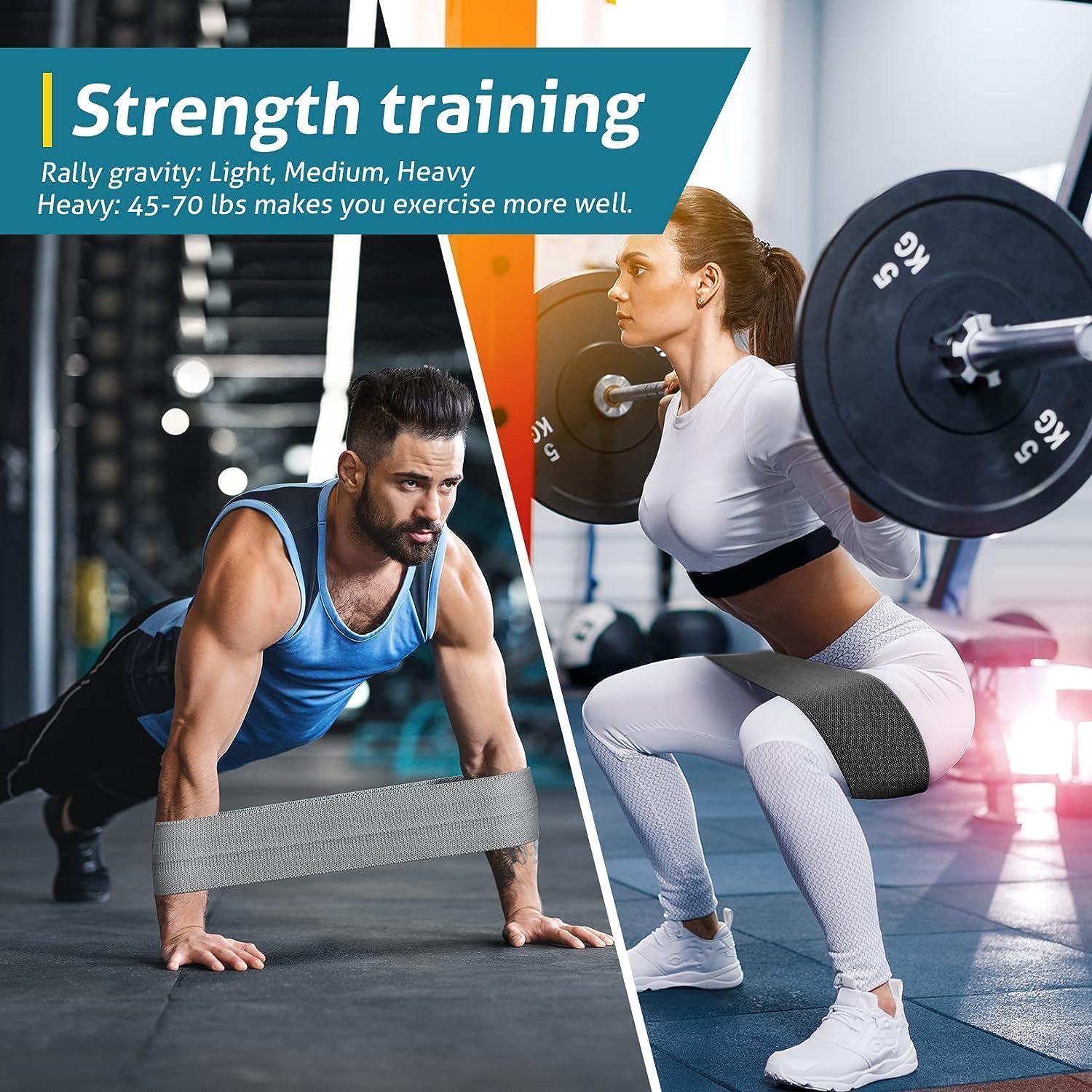 Resistance Bands Sets Portable Exercise Loops for Legs and Hip 3 Resistance Level Workout Weight Bands with Non-Slip Design Workout Flexbands for Home Gym Office Yoga Pilates