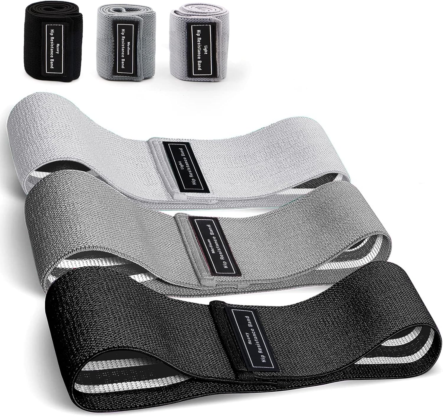 Resistance Bands Sets Portable Exercise Loops for Legs and Hip 3 Resistance Level Workout Weight Bands with Non-Slip Design Workout Flexbands for Home Gym Office Yoga Pilates