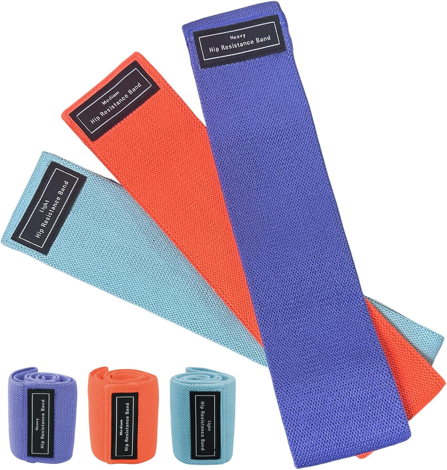 Resistance Bands Sets Portable Exercise Loops for Legs and Hip 3 Resistance Level Workout Weight Bands with Non-Slip Design Workout Flexbands for Home Gym Office Yoga Pilates