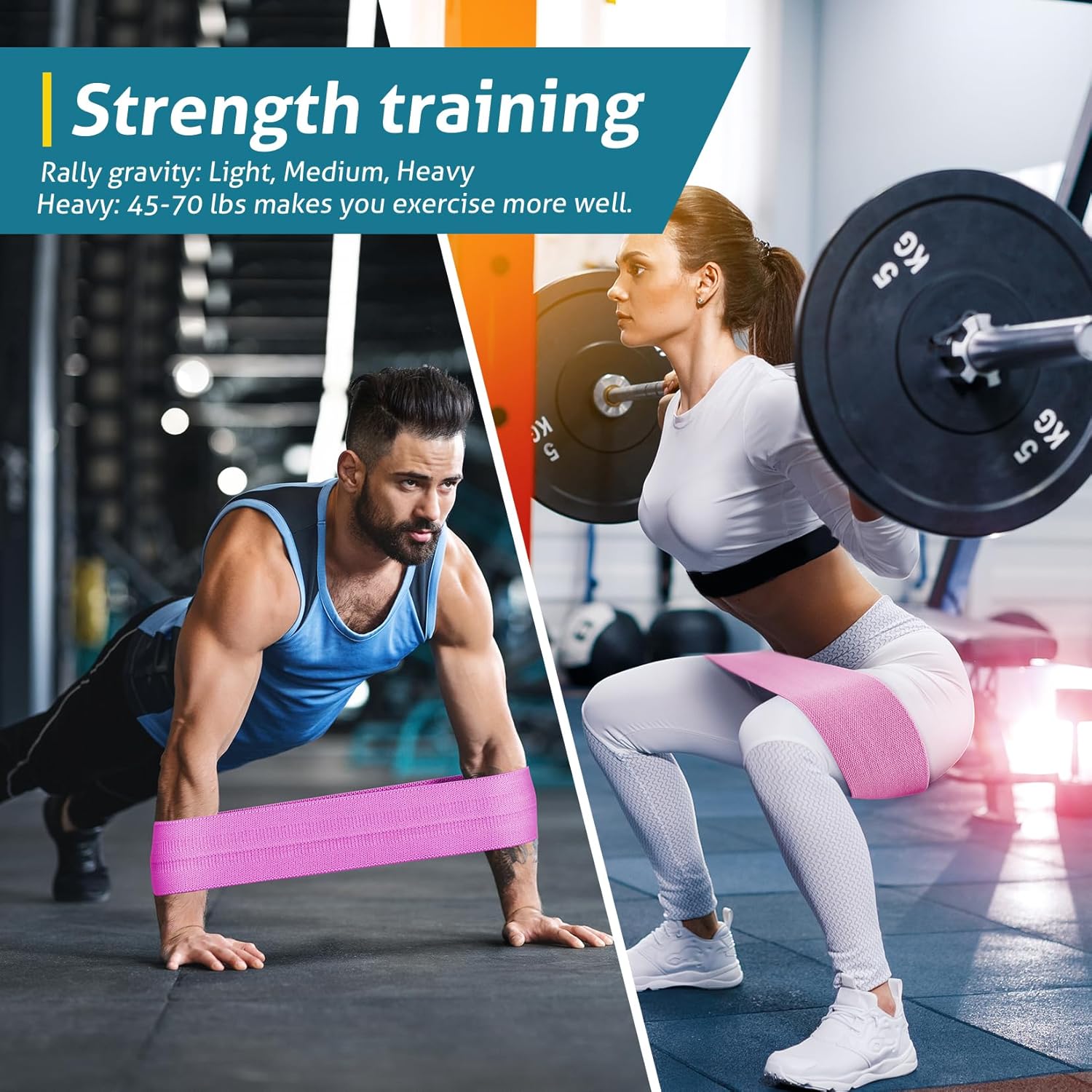 Resistance Bands Sets Portable Exercise Loops for Legs and Hip 3 Resistance Level Workout Weight Bands with Non-Slip Design Workout Flexbands for Home Gym Office Yoga Pilates