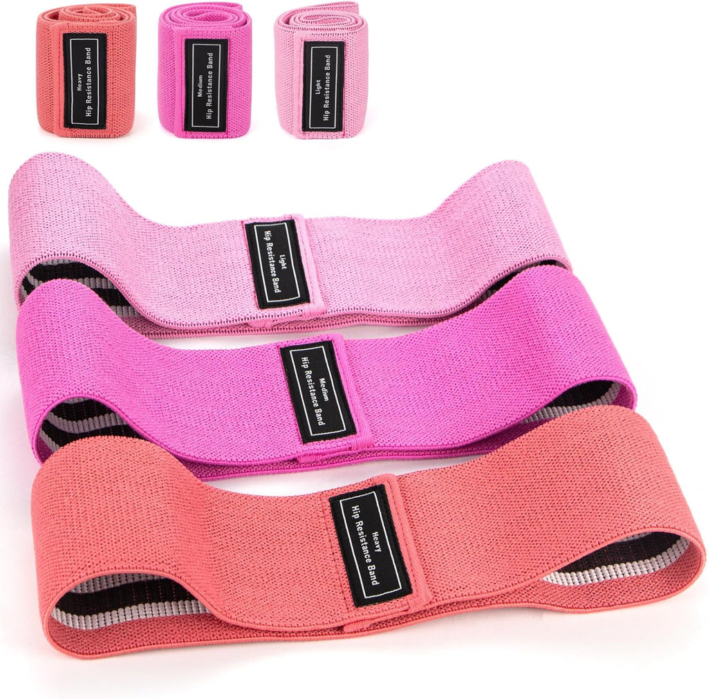 Resistance Bands Sets Portable Exercise Loops for Legs and Hip 3 Resistance Level Workout Weight Bands with Non-Slip Design Workout Flexbands for Home Gym Office Yoga Pilates