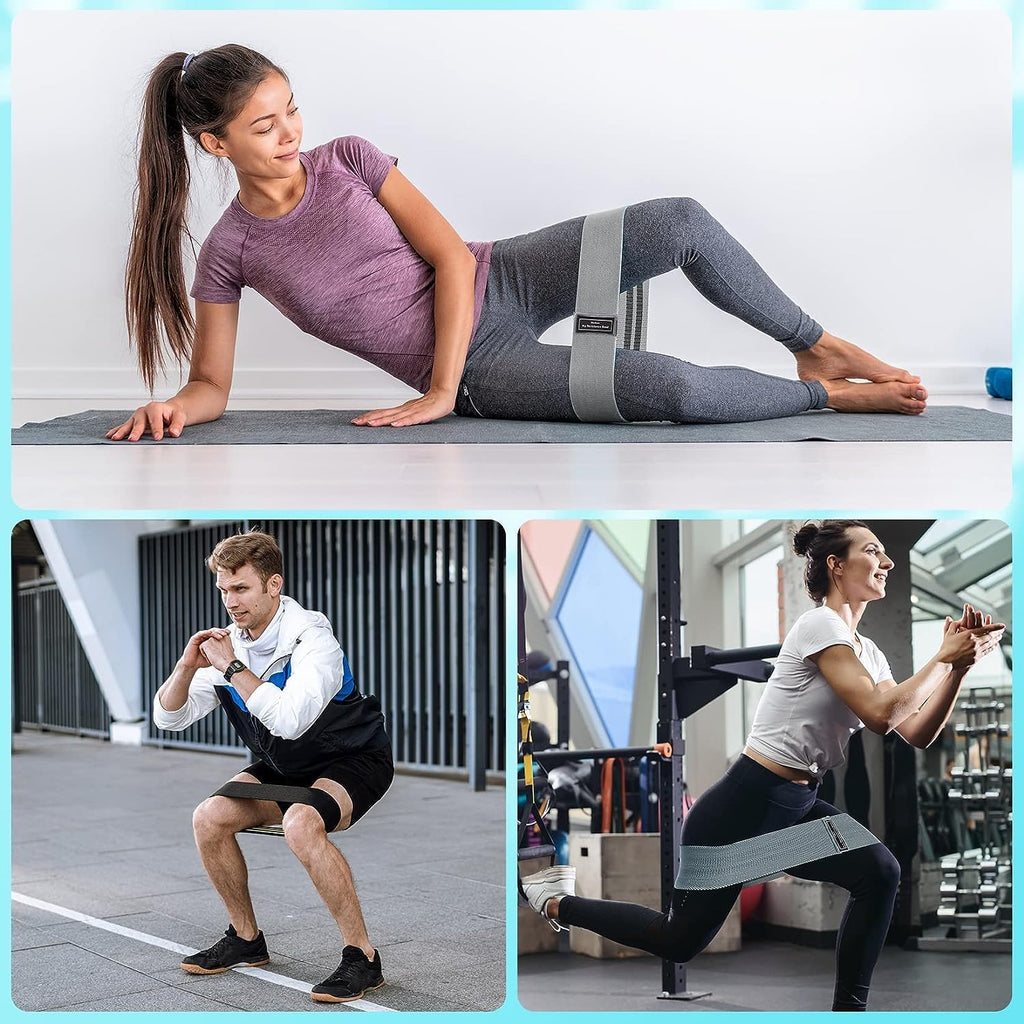 Resistance Bands Sets Portable Exercise Loops for Legs and Hip 3 Resistance Level Workout Weight Bands with Non-Slip Design Workout Flexbands for Home Gym Office Yoga Pilates