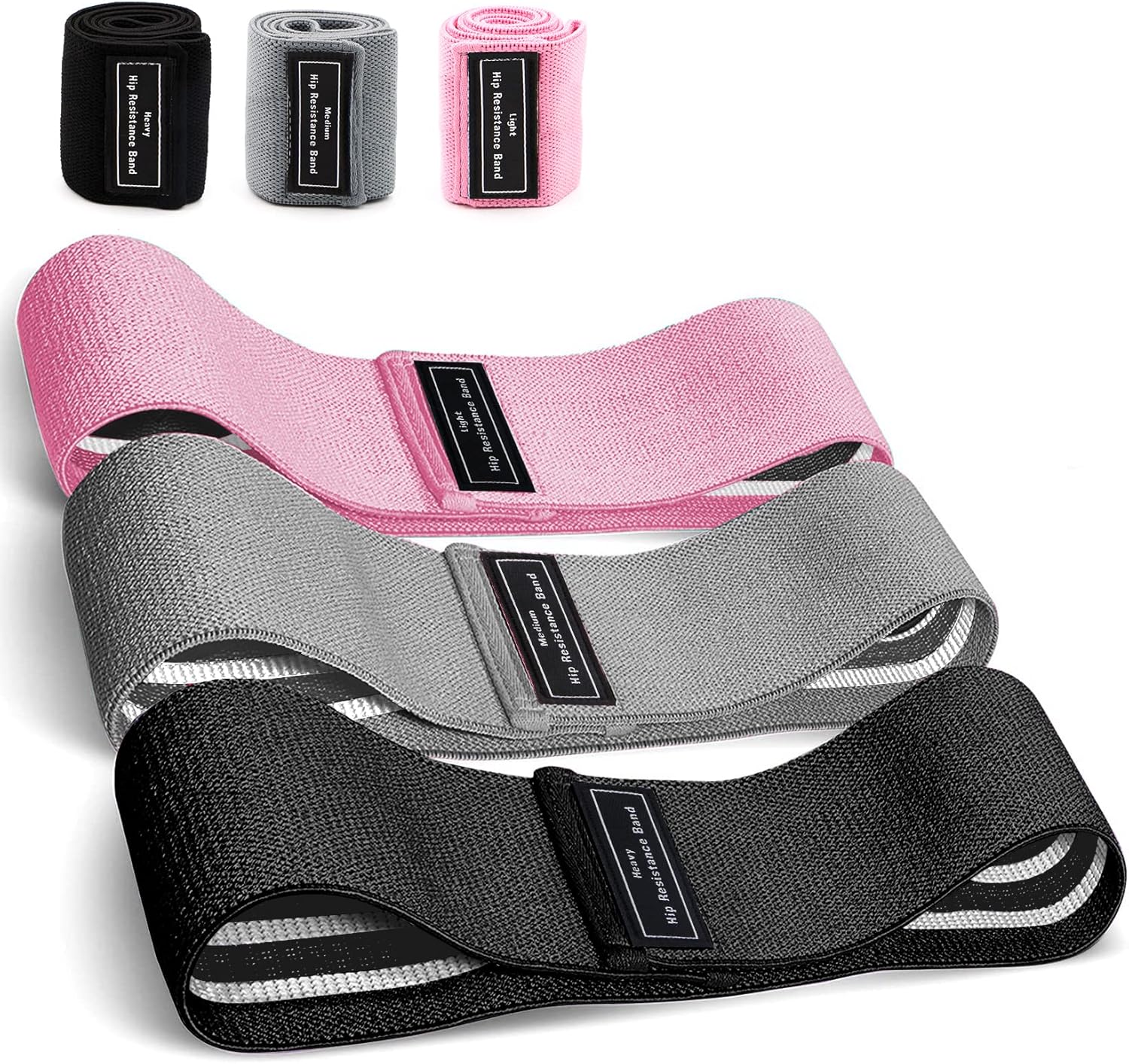Resistance Bands Sets Portable Exercise Loops for Legs and Hip 3 Resistance Level Workout Weight Bands with Non-Slip Design Workout Flexbands for Home Gym Office Yoga Pilates