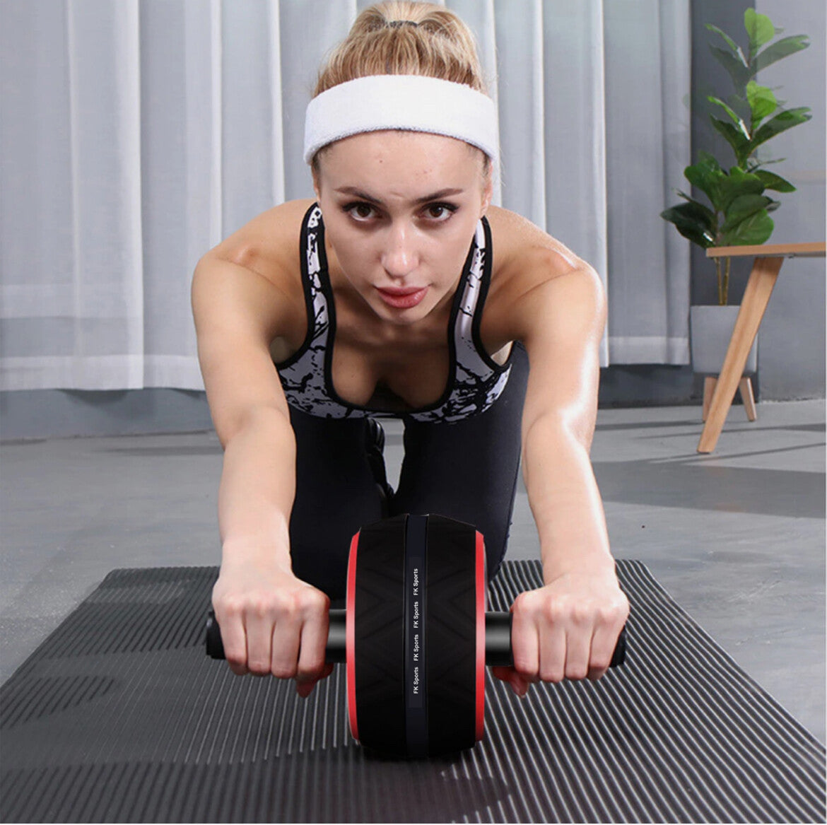 Pro Abs Roller Exercise Wheel Abdominal Core Strength Workout Muscle Cruncher---Black